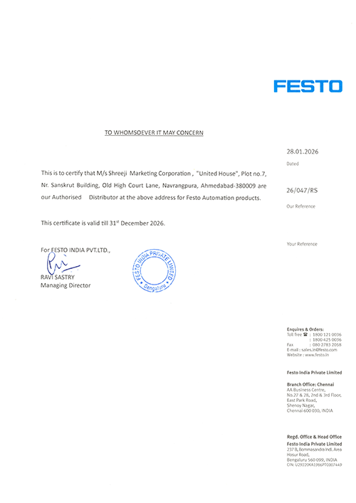 Festo Certificate